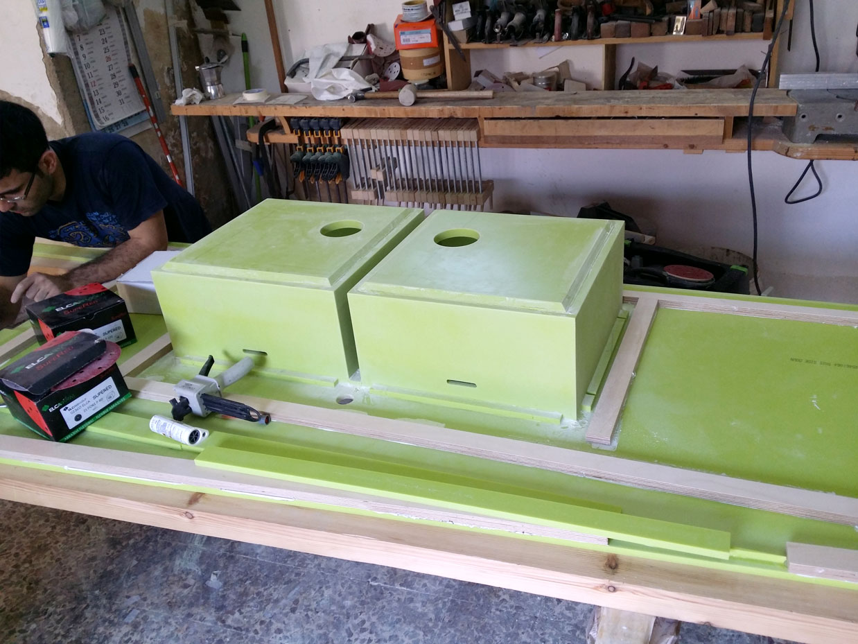 Lavorazione vasche in Corian