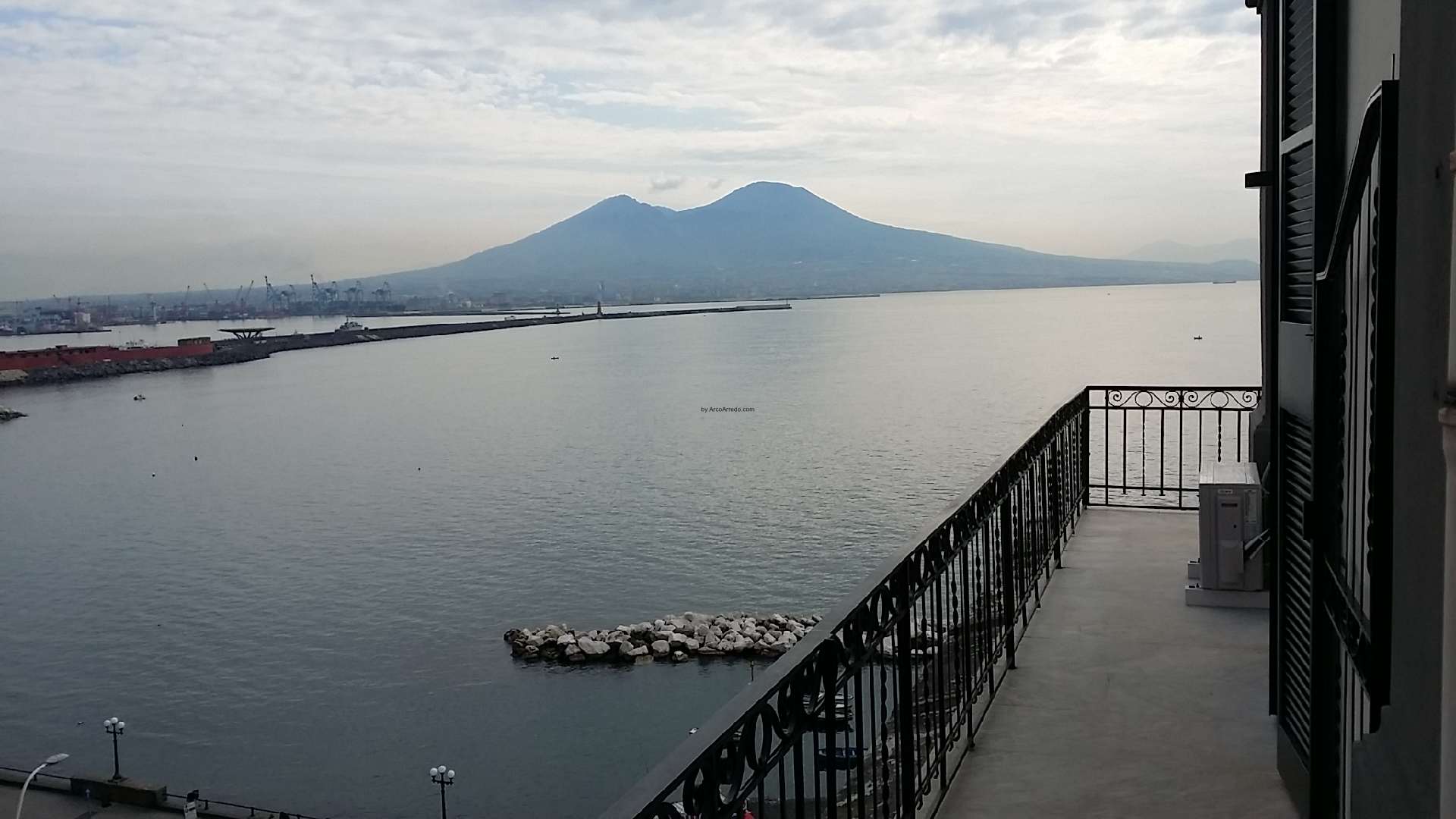 The bay of Naples and Vesuvius seen from the Fanpage offices