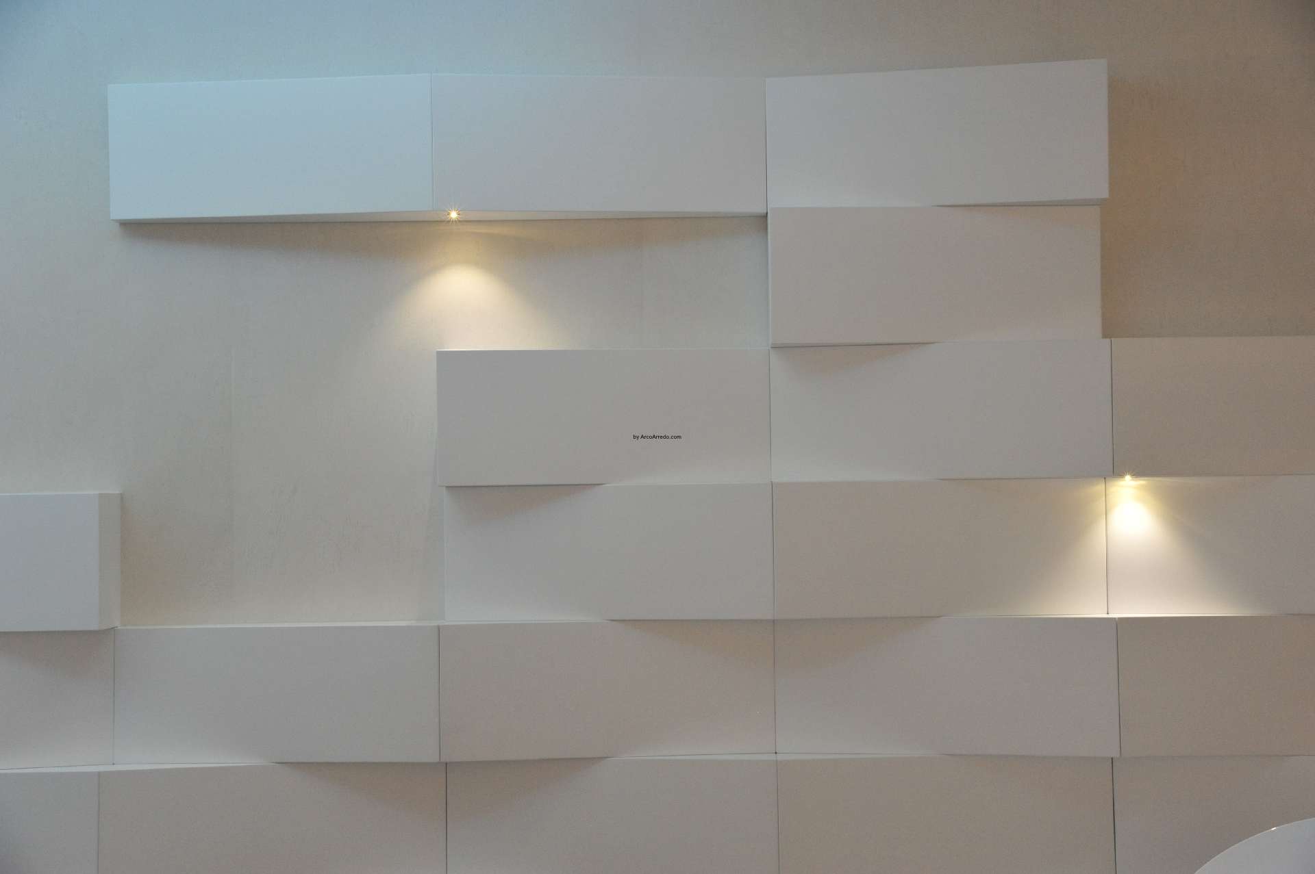 Detail of the white Corian treads