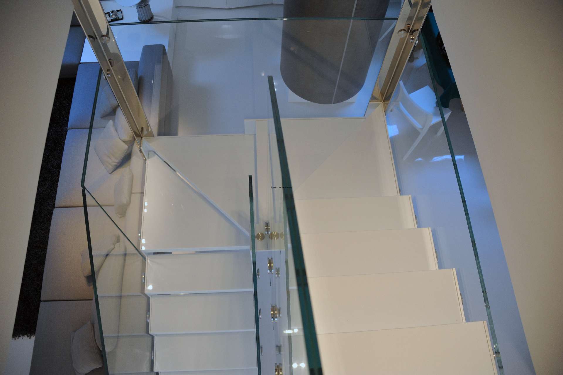 The glass balustrade seen from the living room