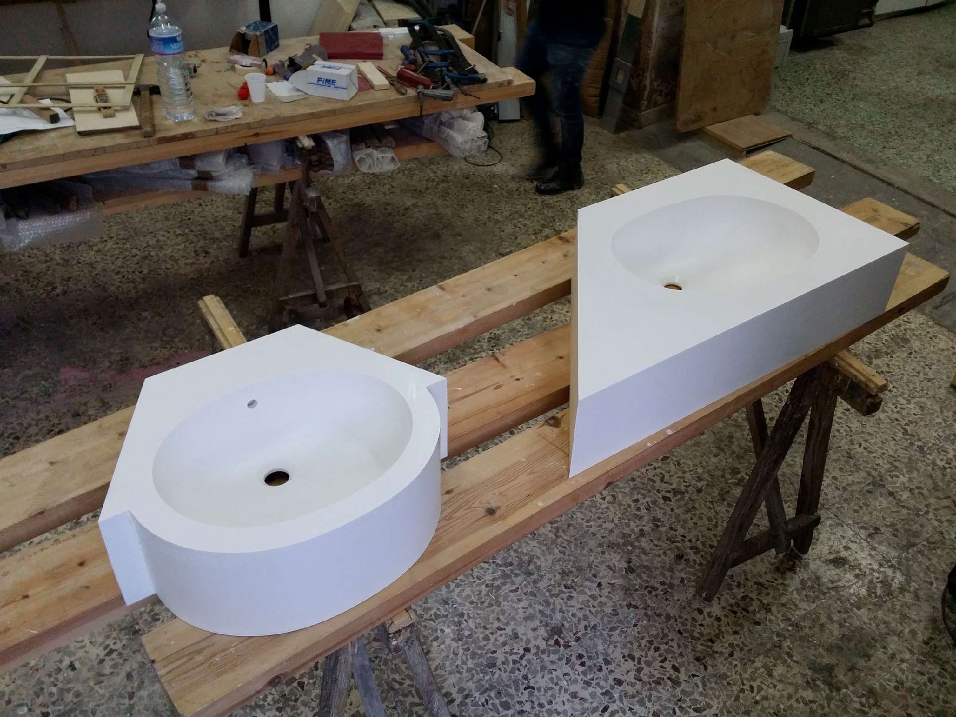 Corian basins for a private house
