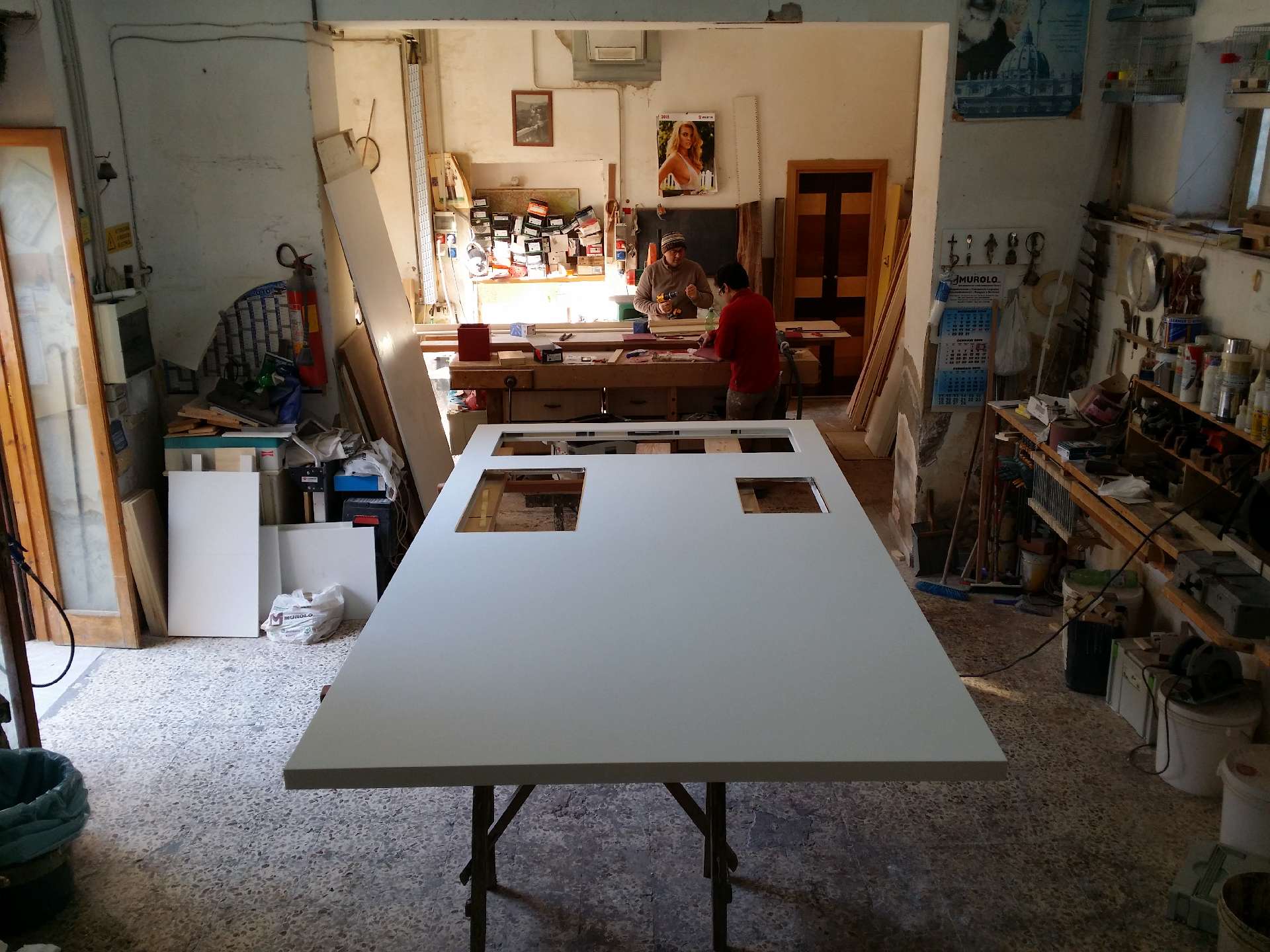 Piano cucina in Corian bianco