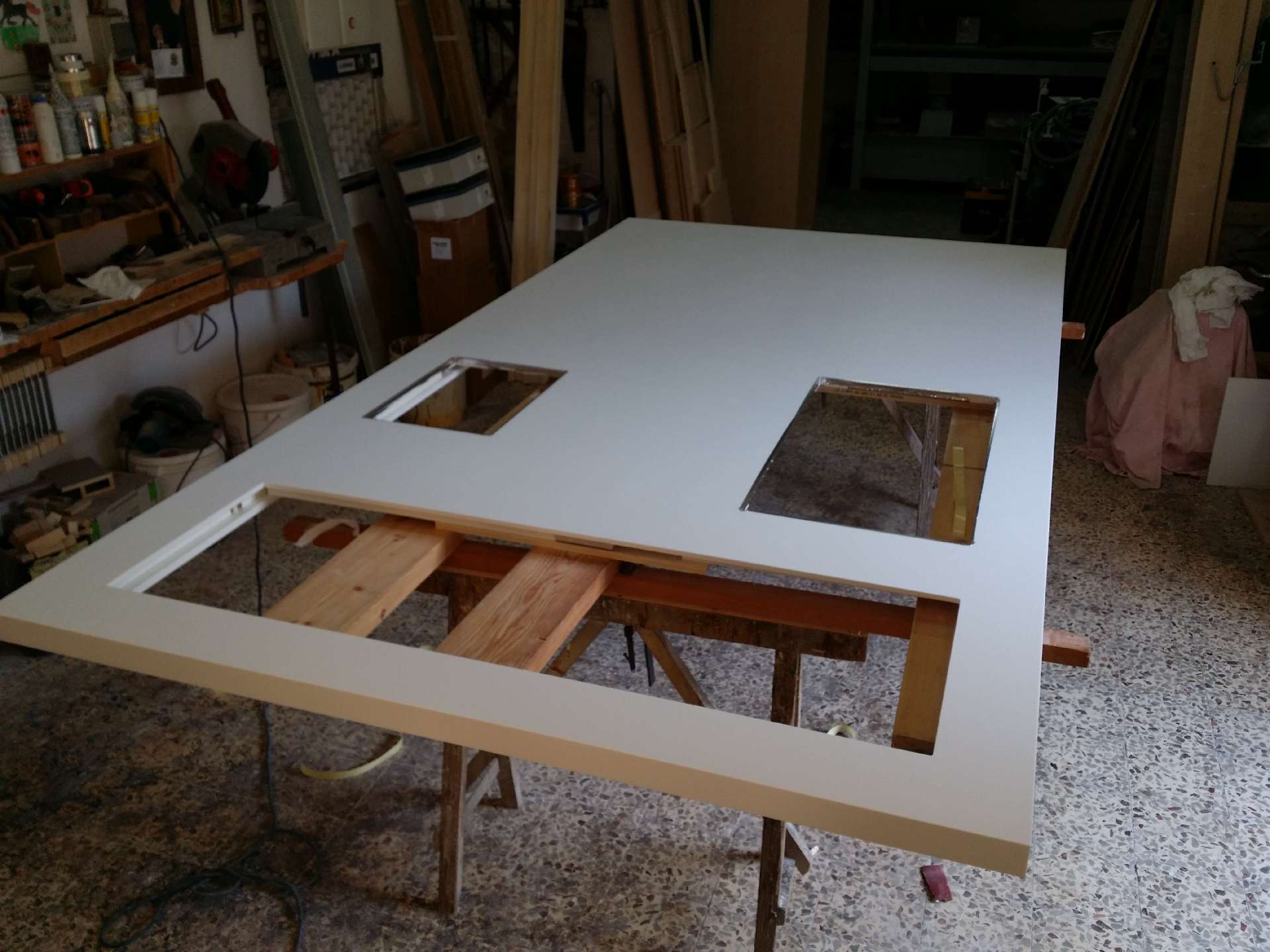 Bonding stage of the Corian