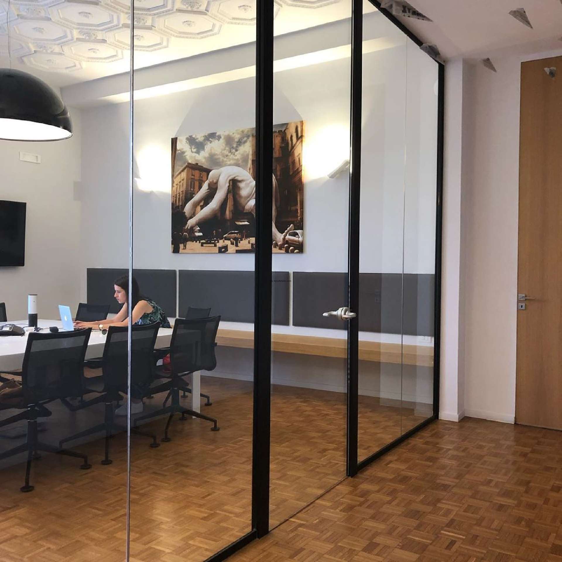 The Fanpage meeting room seen from the glazed wall