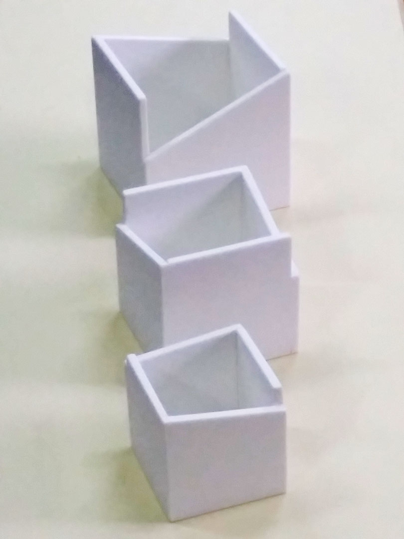 Corian merchandising object designed by the students