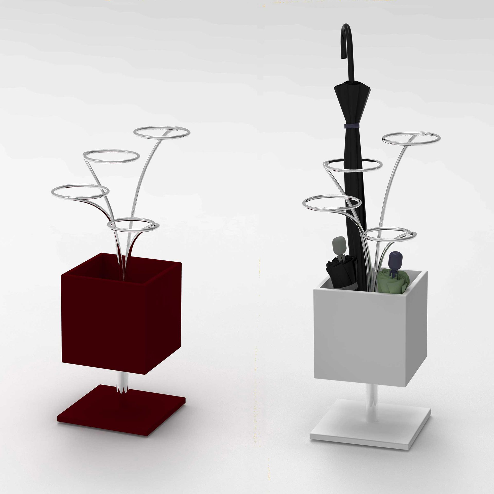 Piovono Fiori umbrella stand in Corian